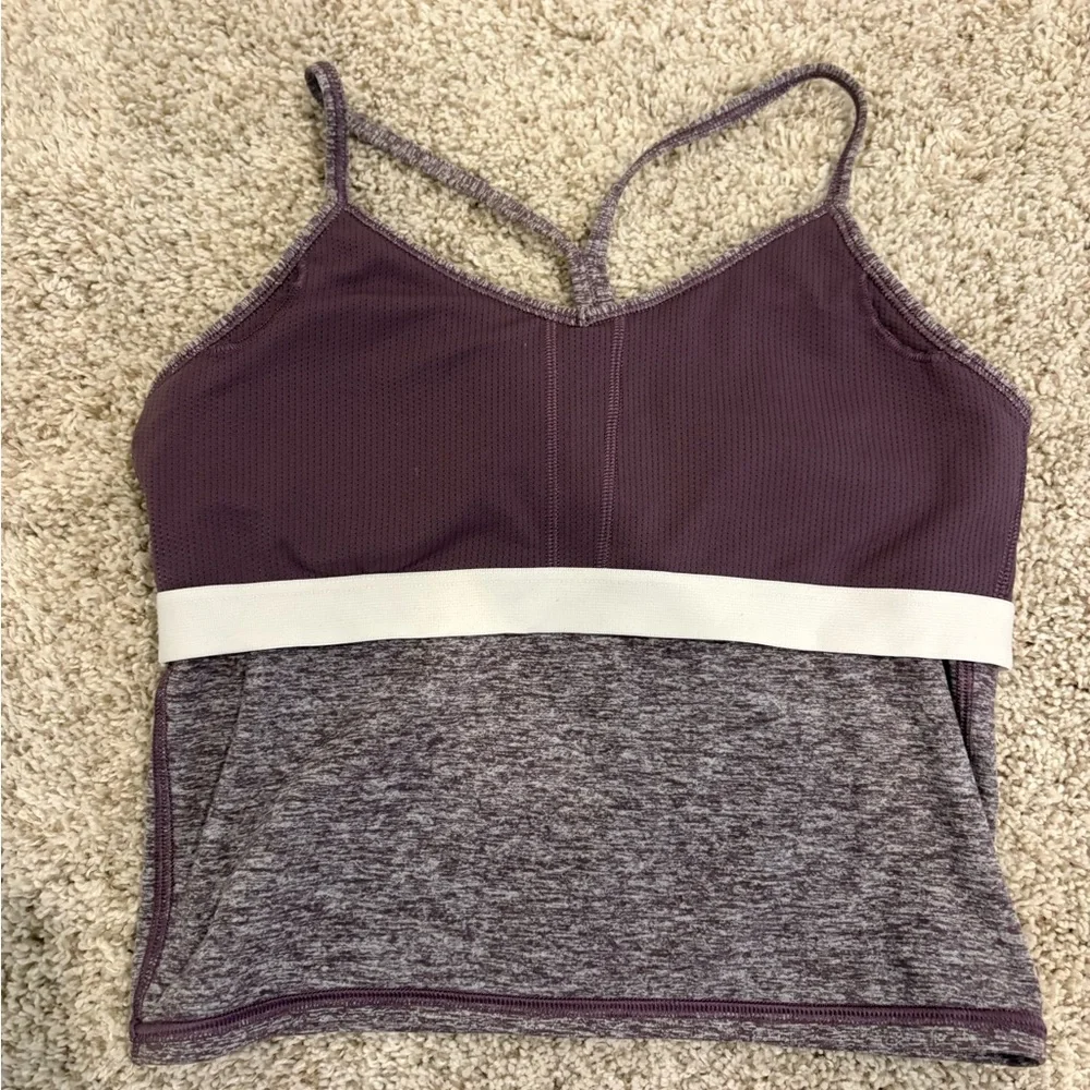 Athleta Girl Heathered Purple Tank Top - Size XL/14, Like New - Picture 5 of 6